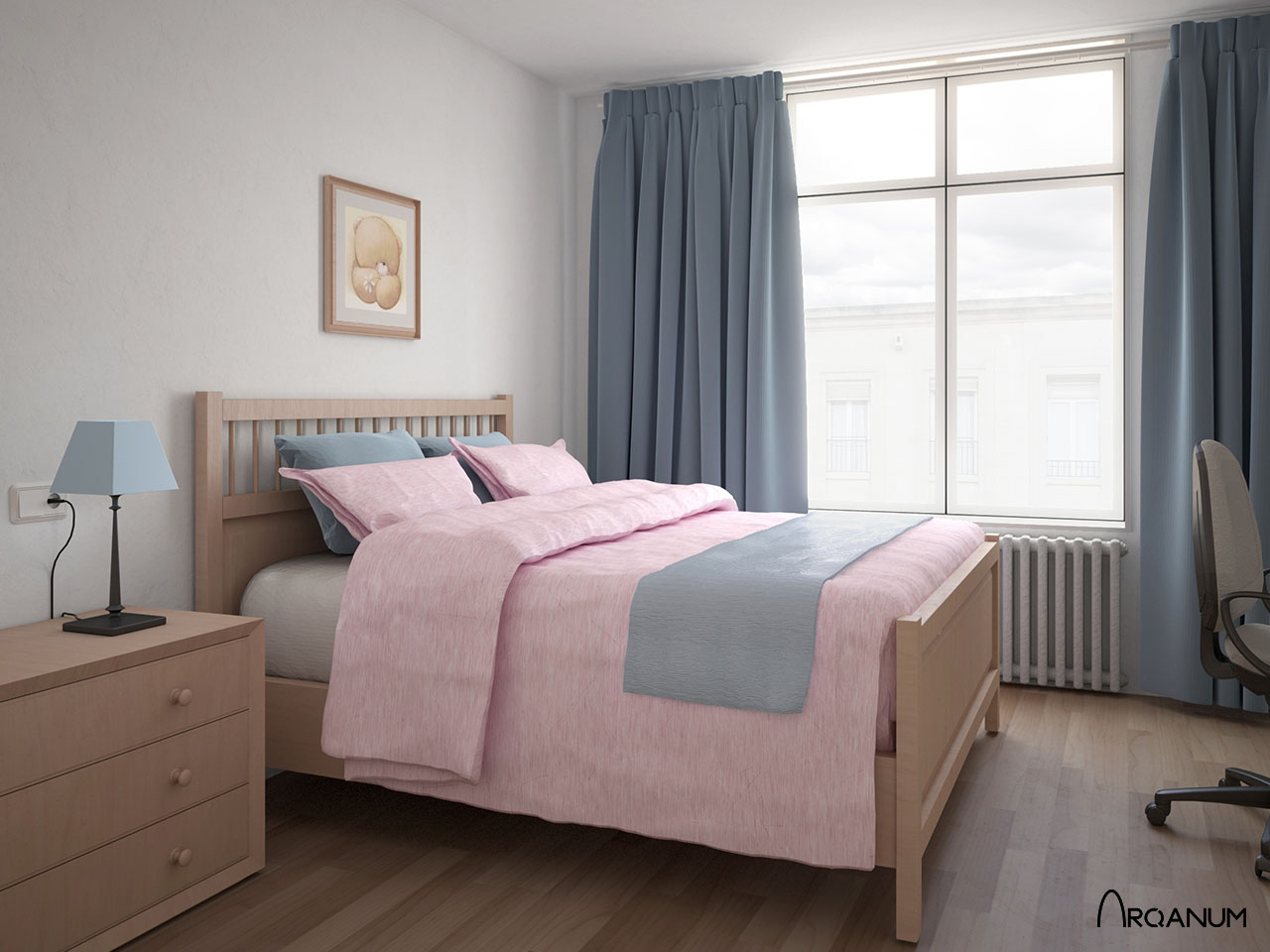 Building of fourteen houses in Tarazona, bedroom
